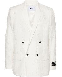 MSGM - Distressed Double-breasted Blazer - Lyst