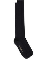 Dolce & Gabbana - Knee-high Intarsia-knit Logo Socks - Lyst
