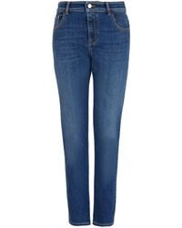 Emporio Armani - Schmale High-Rise-Jeans - Lyst