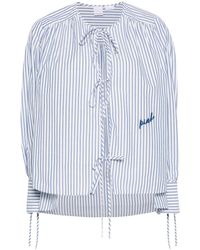 Pinko - Embroidered-logo Striped Shirt - Lyst