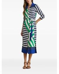 Ralph Lauren - Striped Tie-Waist Midi Shirt Dress - Lyst