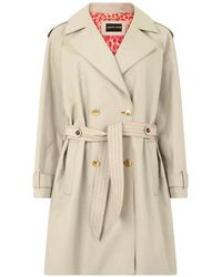 Roberto Cavalli - Double-Breasted Trench Coat - Lyst
