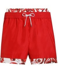 Dolce & Gabbana - Majolica-Print Medium Swim Boxer Shorts - Lyst