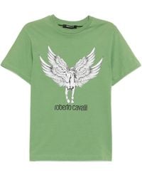 Roberto Cavalli - Graphic-Print Cotton T-Shirt - Lyst