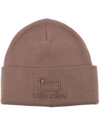 Woolrich - Logo-embroidered Cotton-wool Beanie - Lyst
