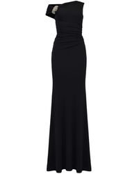 Alexander McQueen - One-shoulder Crystal-embellished Gathered Jersey-crepe Gown - Lyst