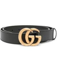 Gucci - Double G Buckle Leather Belt - Lyst