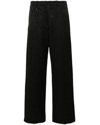 forte_forte - Patterned-Jacquard Straight-Leg Jeans - Lyst