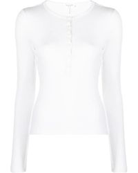 Rag & Bone - Henley Button-Up Ribbed-Knit Top - Lyst