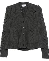 McQueen - Peplum-hem Cable-knit Cardigan - Lyst