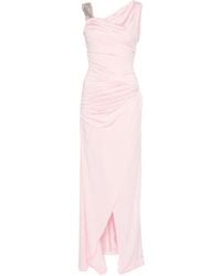 Amen - Robe Longue Asymétrique À Fronces Et Cristaux - Lyst
