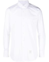 Thom Browne - Logo-patch Cotton Shirt - Lyst