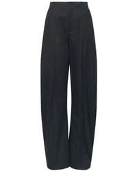 MM6 by Maison Margiela - Light Cotton Twill Wide-Leg Trousers - Lyst
