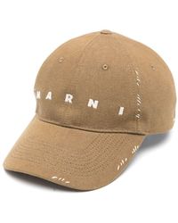 Marni - Logo-embroidered Cotton Hat - Lyst