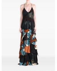 YANGKEHAN - Floral-Print Tiered Maxi Dress - Lyst