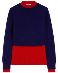 Jil Sander - Pull Bicolore À Design Superposé - Lyst