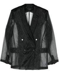 Patrizia Pepe - Sheer Double-Breasted Blazer - Lyst