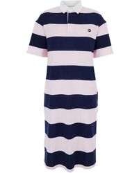 Coperni - Dress With All-Over Stripe Pattern And Embroidered Logo On The Front - Lyst