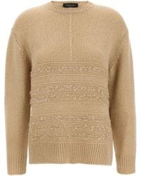 Fabiana Filippi - Textured Knitted Sweater With Relaxed Fit And Side Slits - Lyst