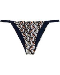 La DoubleJ - Fonda Geometric-Print String Bikini Bottom - Lyst