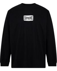 Supreme Woven-label Long-sleeve T-shirt - Black