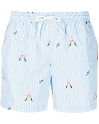 Gcds - Cartoon-Print Pinstripe Shorts - Lyst