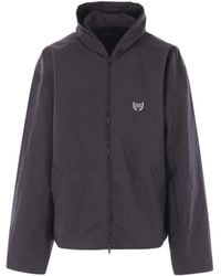 Balenciaga - Hooded Logo-Embroidered Jacket - Lyst