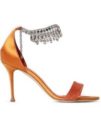 Manolo Blahnik - Tulisan Crystal-Embellished Sandals - Lyst