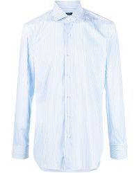 Barba Napoli - Vertical Stripe-print Stretch-cotton Shirt - Lyst