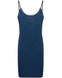 La Perla Slip dress con encaje incorporado - Azul