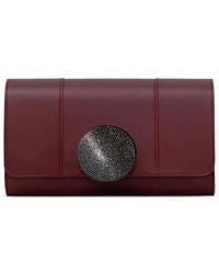PERRIN Paris - Le Disque Strass Leather Clutch Bag - Lyst