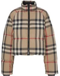 Burberry - Cropped Puffer Jacket - Lyst