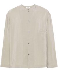 Lemaire - Crinkled Collarless Shirt - Lyst
