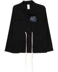 SOH - Floral-Appliqué Drawstring Jacket - Lyst