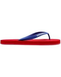 DSquared² - Logo-Strap Flip Flops - Lyst