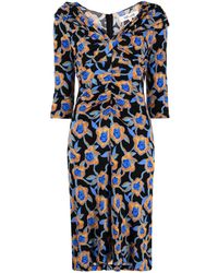 Diane von Furstenberg - Jin Floral-print V-neck Dress - Lyst