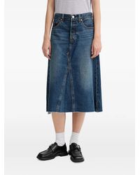 Levi's - Frayed A-Line Midi Skirt - Lyst