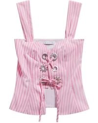 Area - Corset À Rayures - Lyst