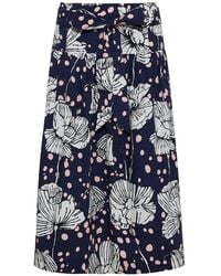 Cara Cara - Jiya Floral-Print Belted Midi Skirt - Lyst