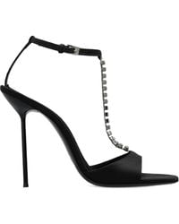 Paris Texas - Lidia T-Strap Sandalen Mit Kristallkette 105Mm - Lyst