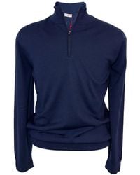 Luciano Barbera - Quarter-Zip Wool Sweater - Lyst
