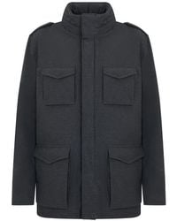 Herno - Abrigo De Cuello Alto Con Múltiples Bolsillos - Lyst