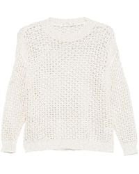 Panicale - Open-Knit Crew-Neck Sweater - Lyst