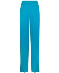 Alberta Ferretti - Silk High-Waisted Trousers - Lyst
