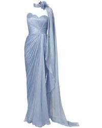 IRIS SERBAN - Anette Draped Floral-Detail Dress - Lyst