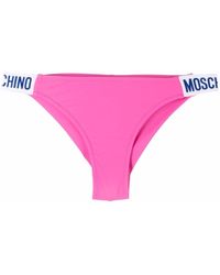 Moschino - Bas de bikini à bande logo - Lyst