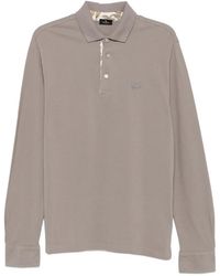 Etro - Pegaso-Embroidered Long-Sleeve Polo Shirt - Lyst
