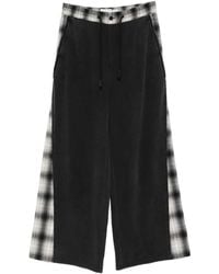 Feng Chen Wang - Pantalon À Empiècements À Carreaux Et Lien De Resserrage À La Taille - Lyst