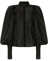 Genny - Button-Plaque Striped Blouse - Lyst