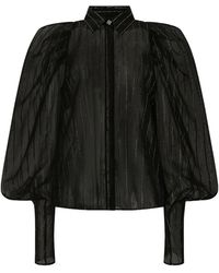 Genny - Button-Plaque Striped Blouse - Lyst